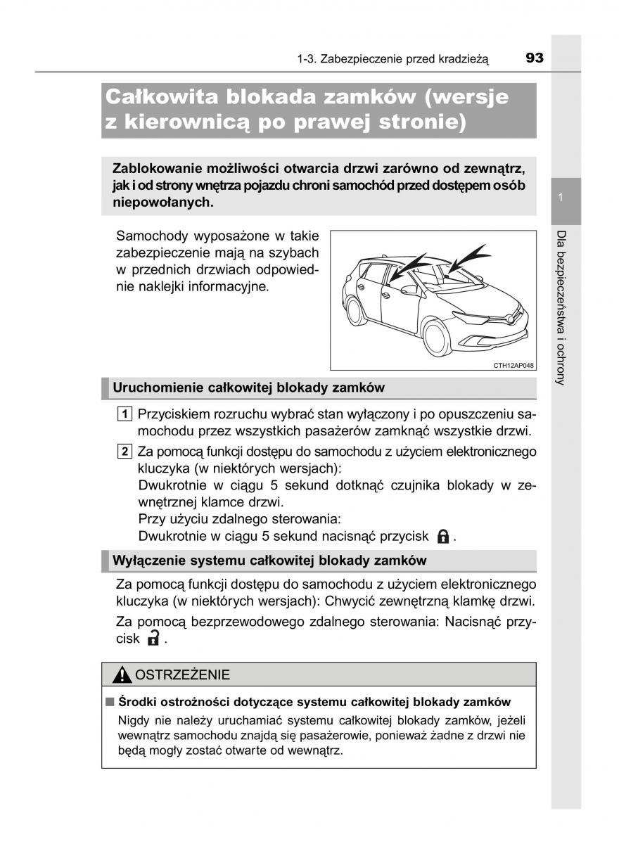 Toyota Auris Hybrid II 2 instrukcja obslugi / page 93