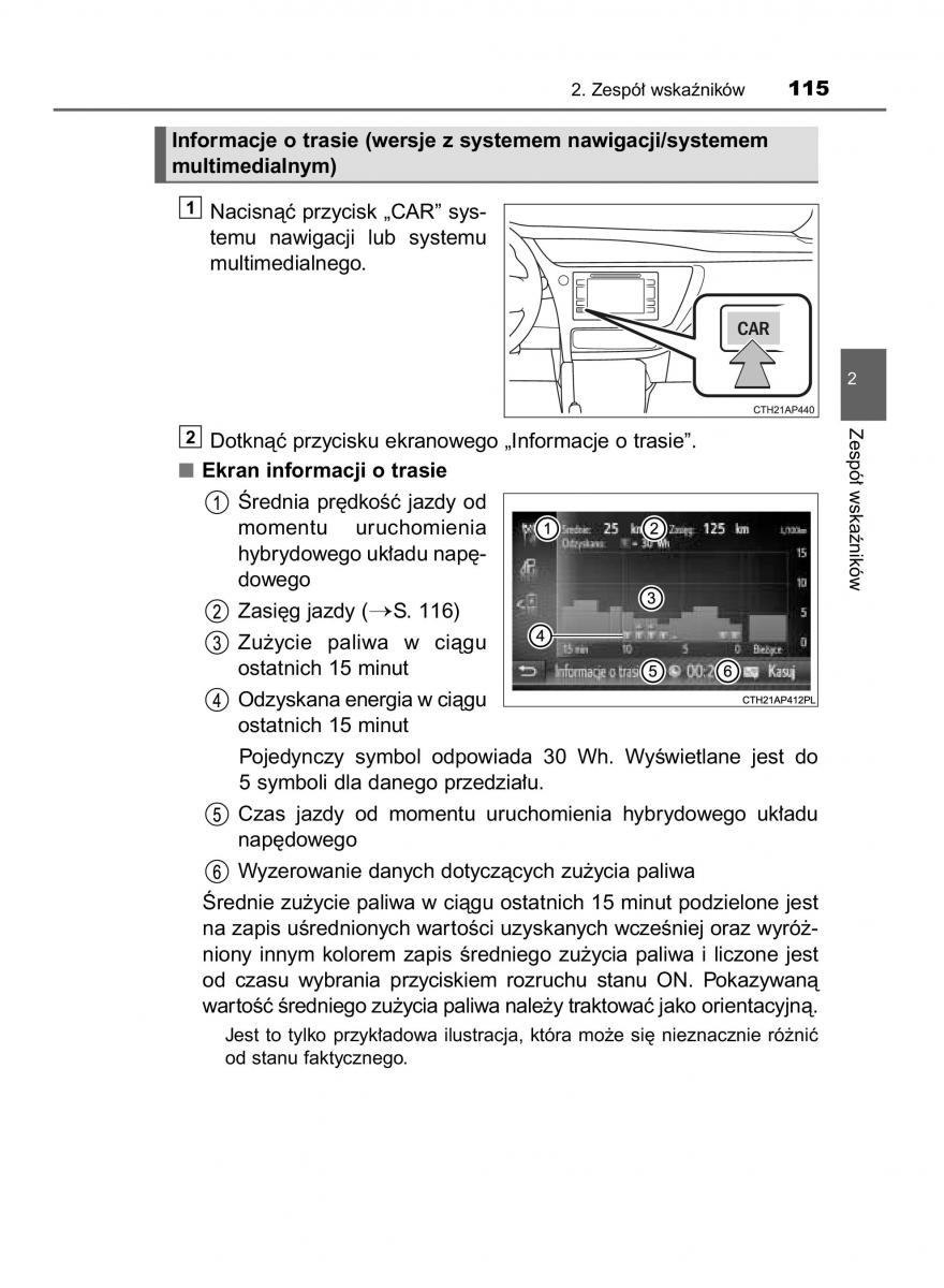 Toyota Auris Hybrid II 2 instrukcja obslugi / page 115