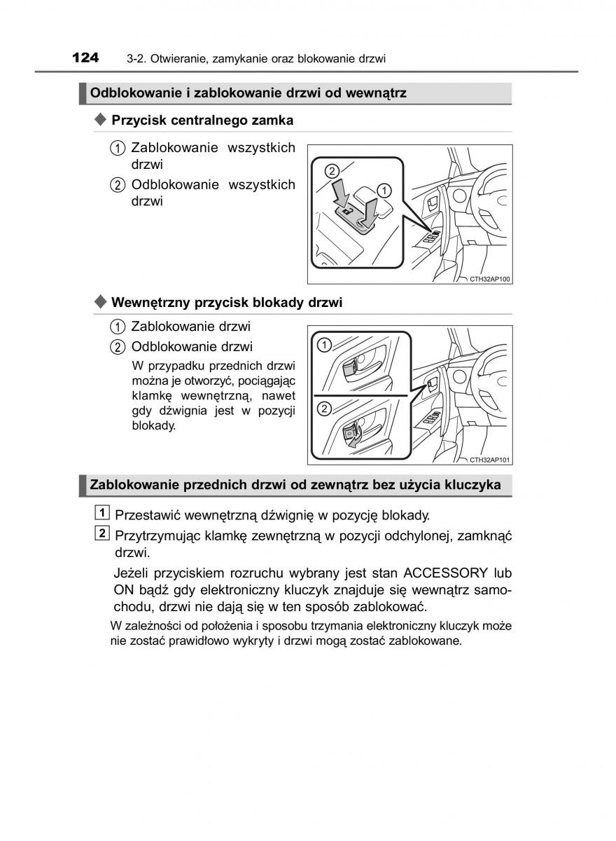 Toyota Auris Hybrid II 2 instrukcja obslugi / page 124