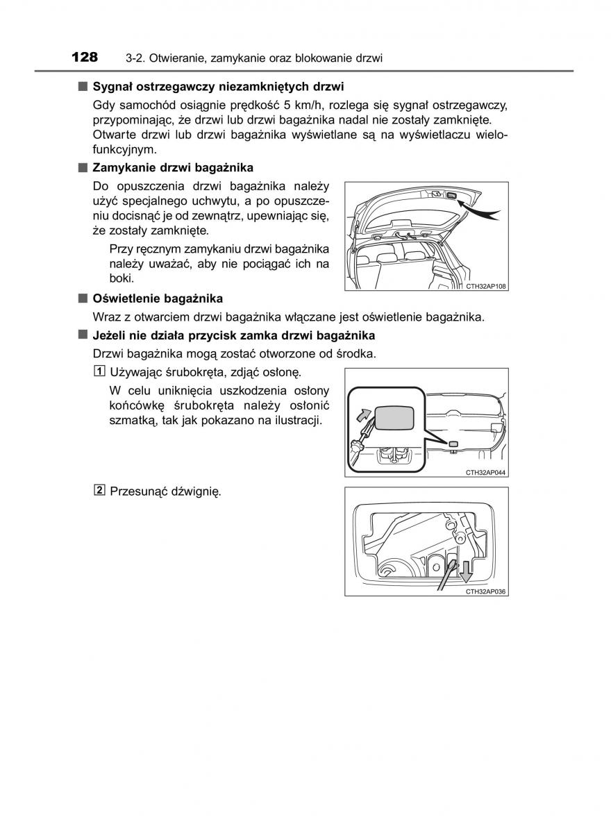 Toyota Auris Hybrid II 2 instrukcja obslugi / page 128