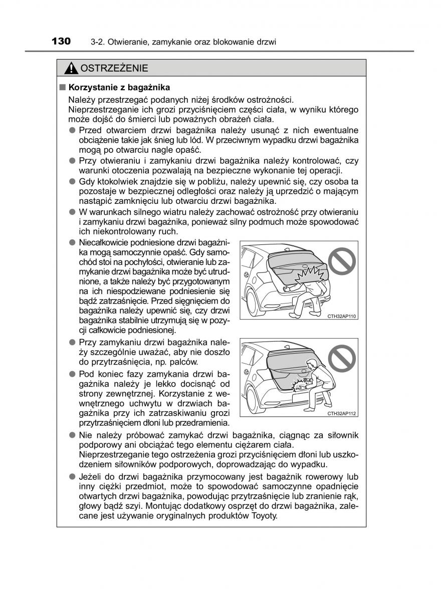 Toyota Auris Hybrid II 2 instrukcja obslugi / page 130