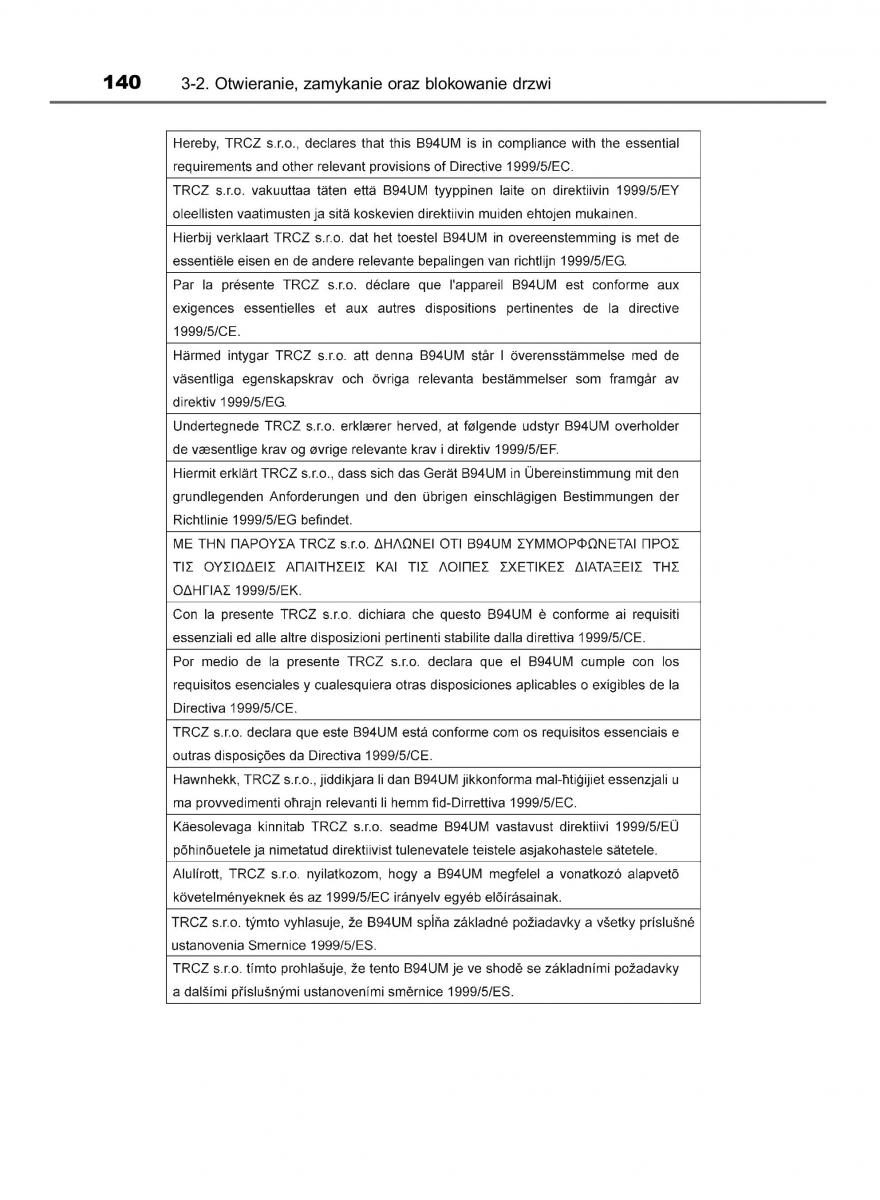 Toyota Auris Hybrid II 2 instrukcja obslugi / page 140