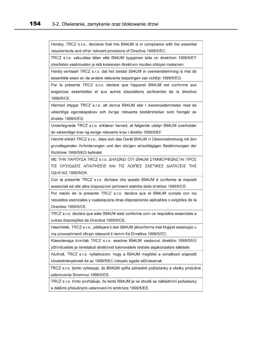 Toyota Auris Hybrid II 2 instrukcja obslugi / page 154