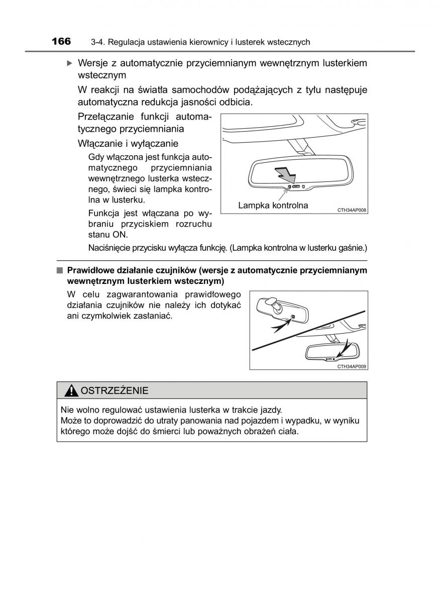 Toyota Auris Hybrid II 2 instrukcja obslugi / page 166