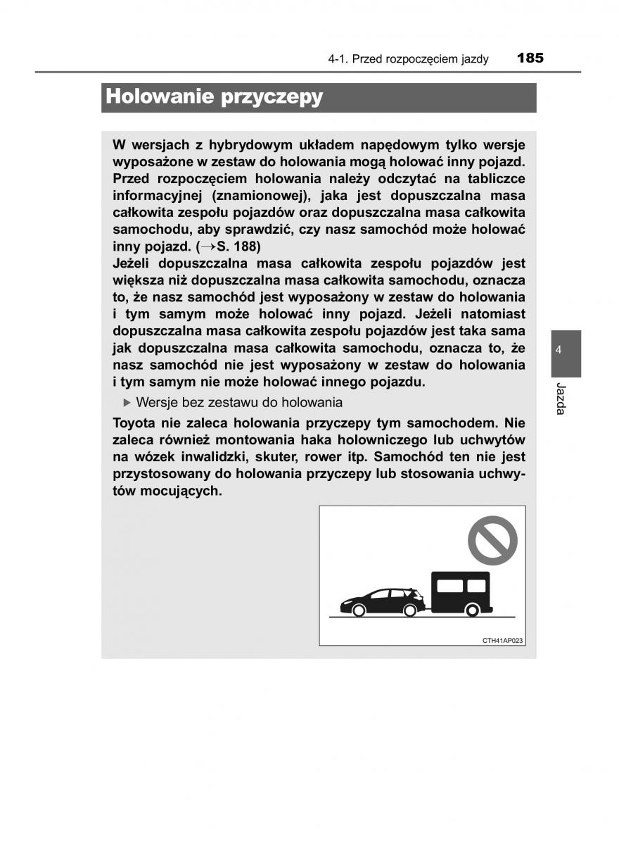 Toyota Auris Hybrid II 2 instrukcja obslugi / page 185