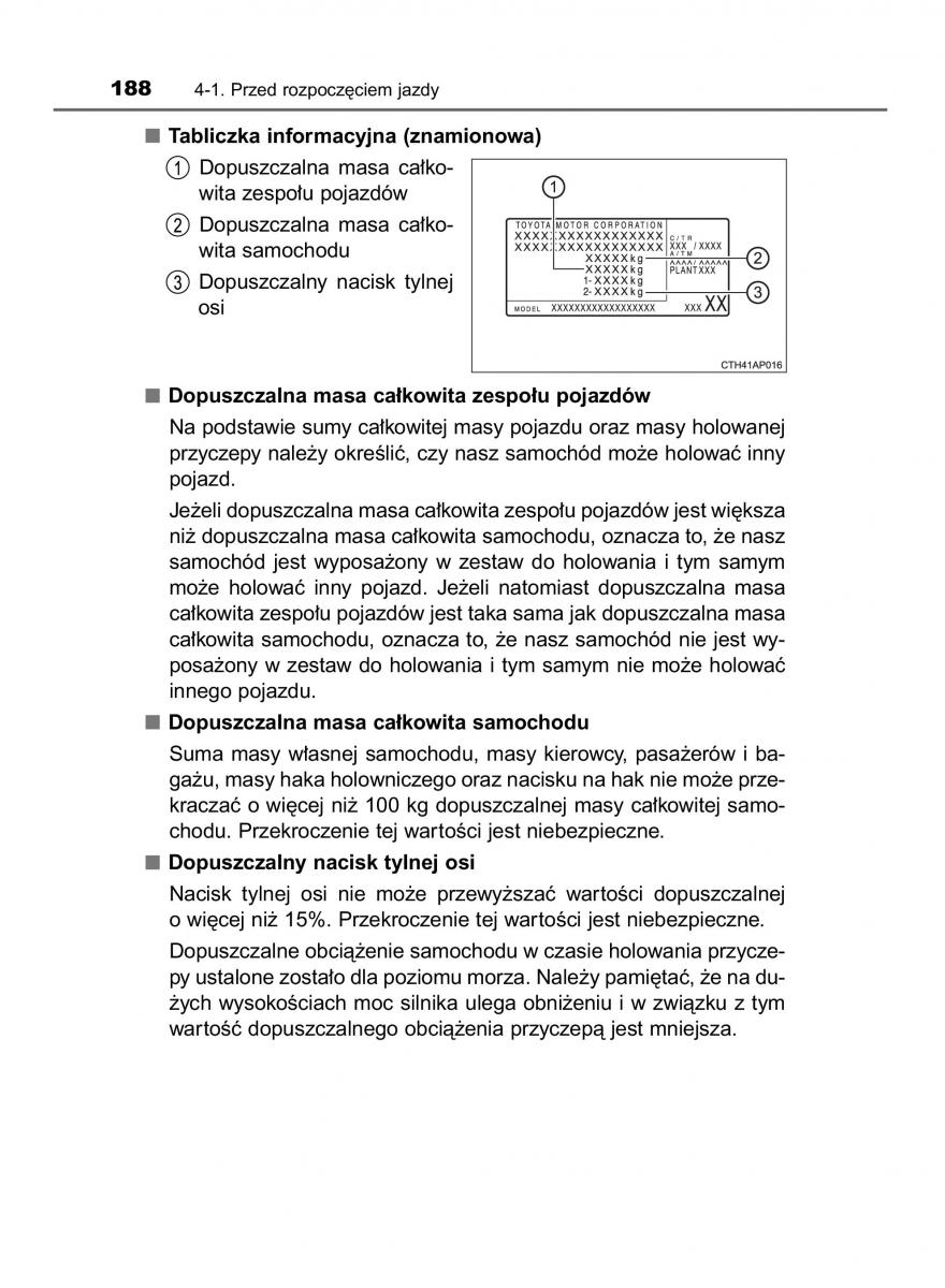 Toyota Auris Hybrid II 2 instrukcja obslugi / page 188