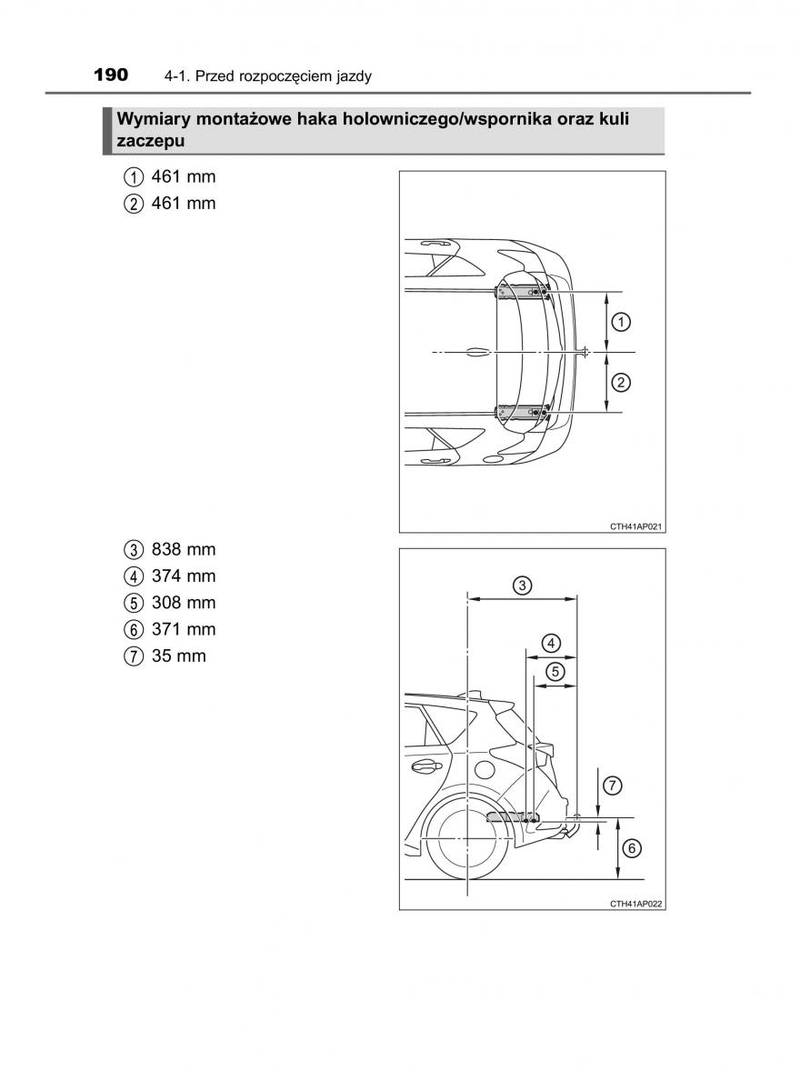 Toyota Auris Hybrid II 2 instrukcja obslugi / page 190