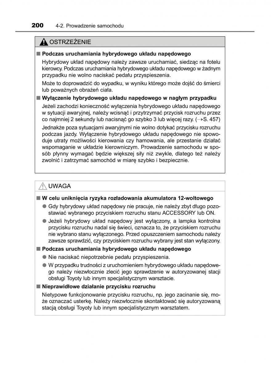 Toyota Auris Hybrid II 2 instrukcja obslugi / page 200