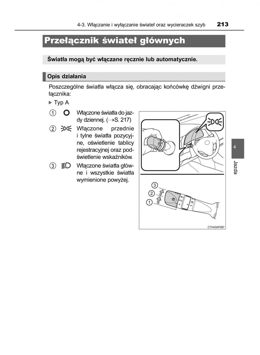 Toyota Auris Hybrid II 2 instrukcja obslugi / page 213