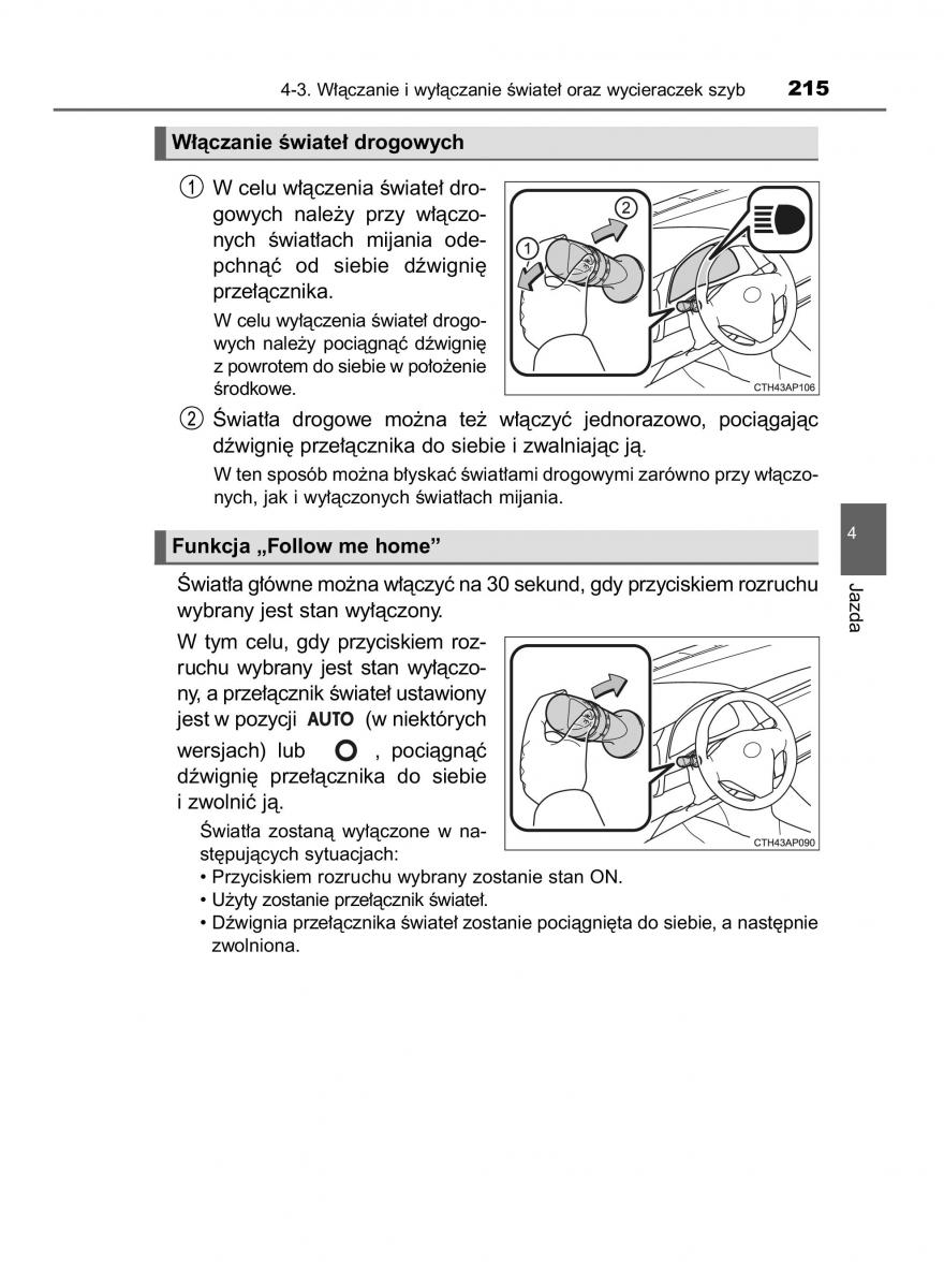 Toyota Auris Hybrid II 2 instrukcja obslugi / page 215