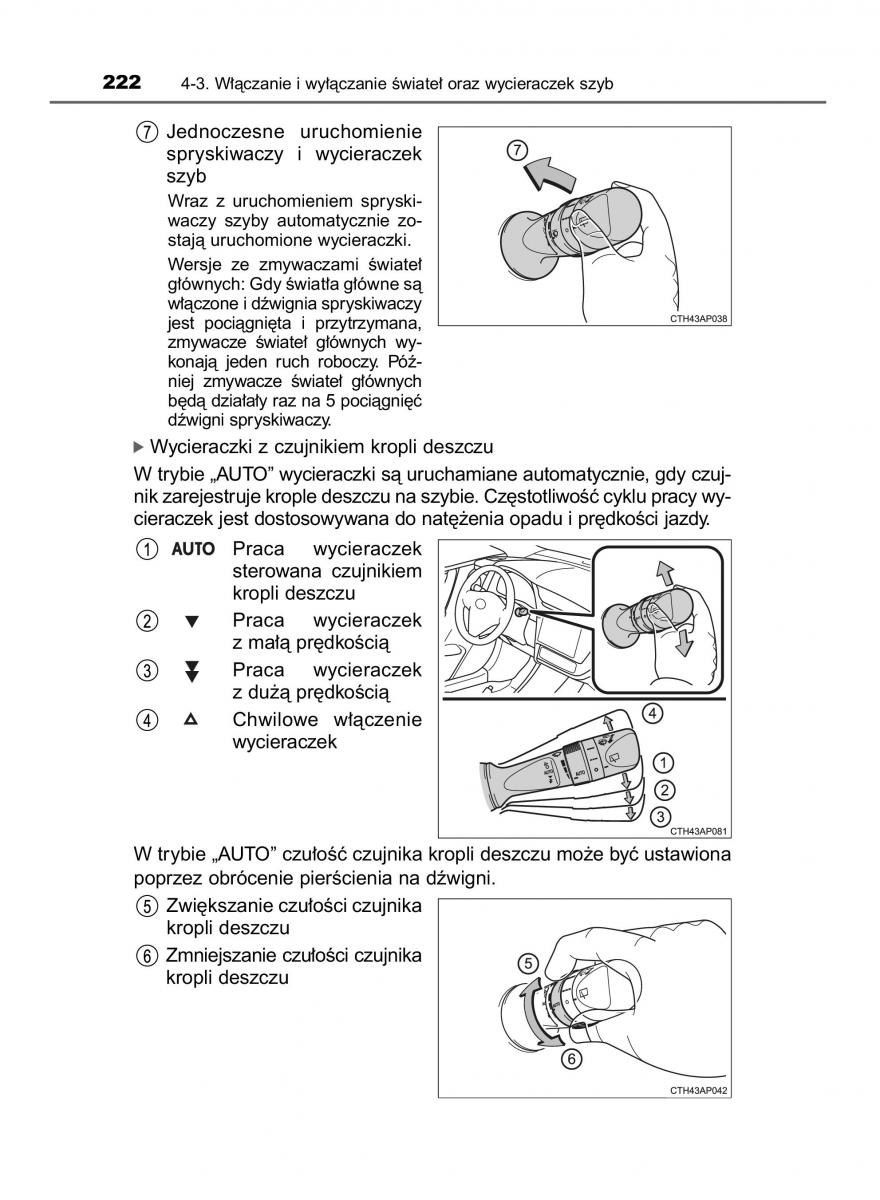 Toyota Auris Hybrid II 2 instrukcja obslugi / page 222