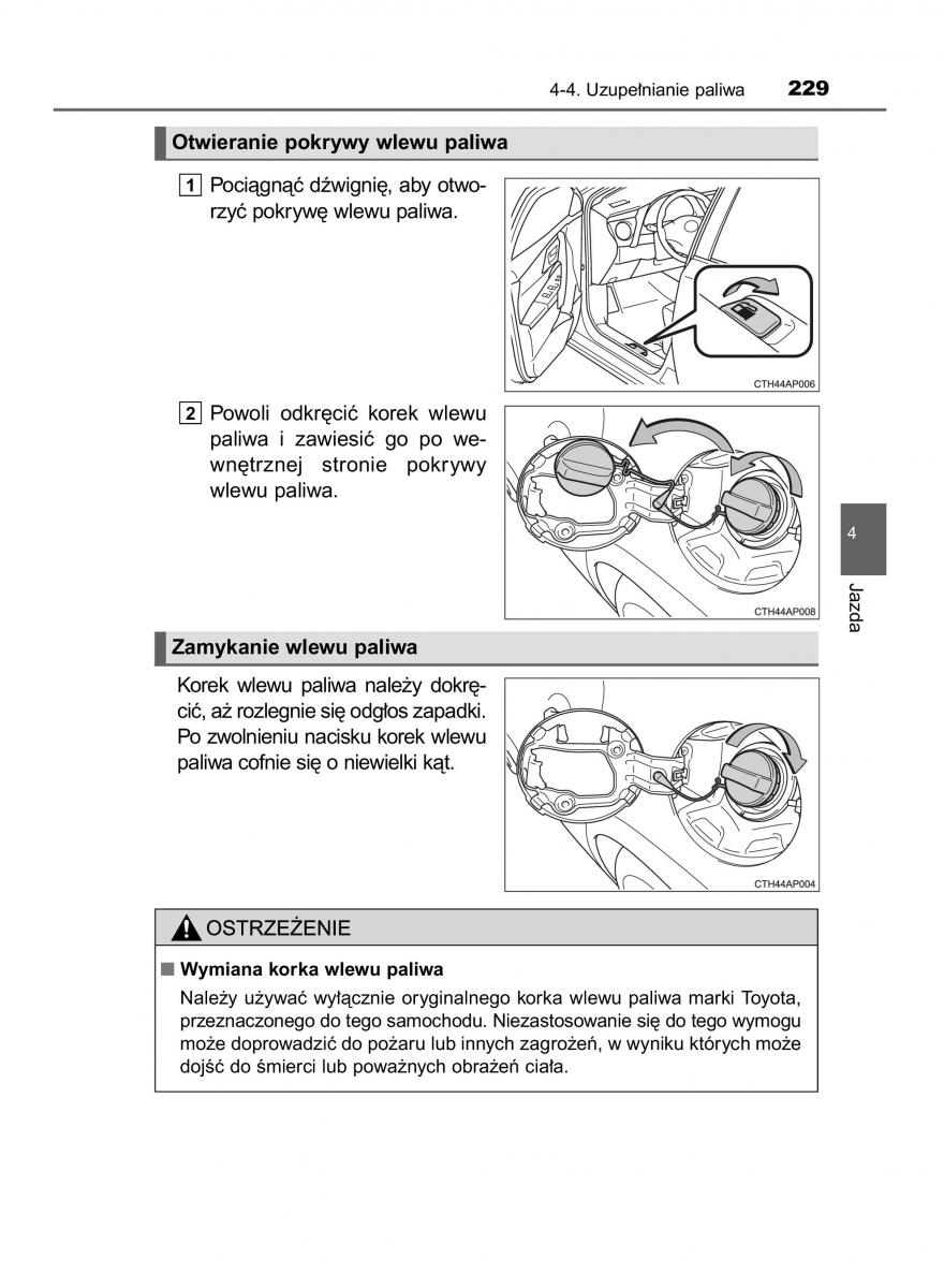 Toyota Auris Hybrid II 2 instrukcja obslugi / page 229