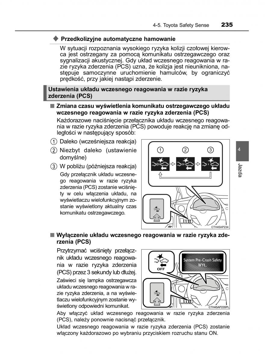 Toyota Auris Hybrid II 2 instrukcja obslugi / page 235