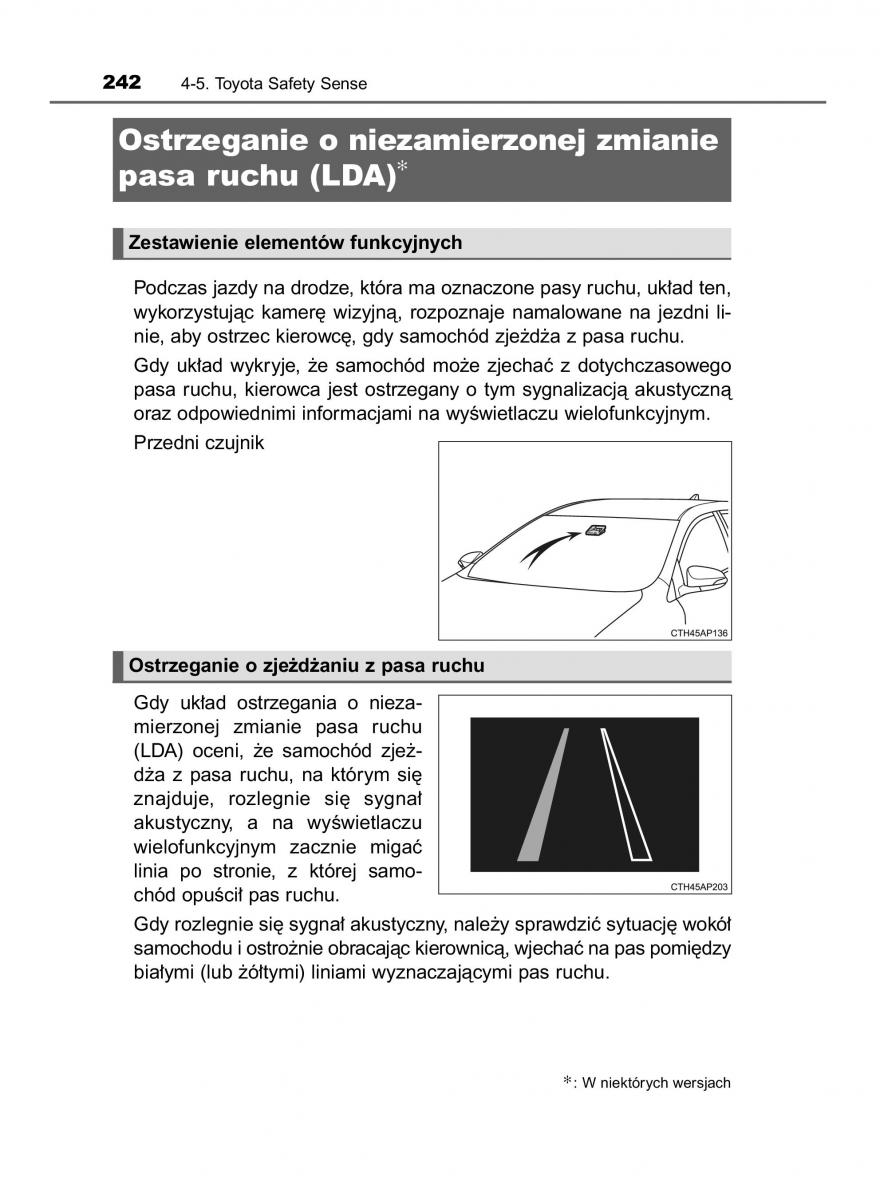 Toyota Auris Hybrid II 2 instrukcja obslugi / page 242