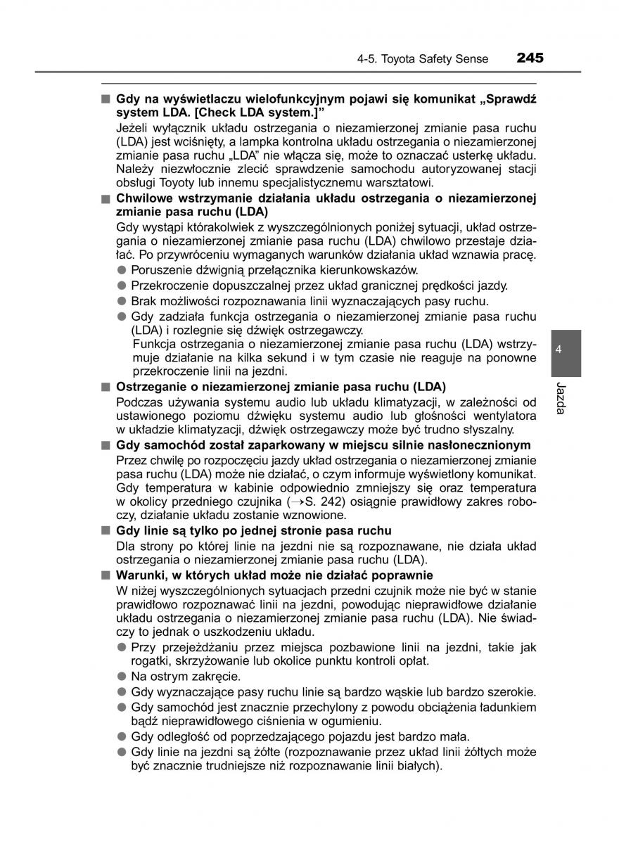 Toyota Auris Hybrid II 2 instrukcja obslugi / page 245