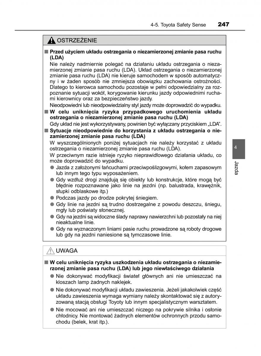 Toyota Auris Hybrid II 2 instrukcja obslugi / page 247