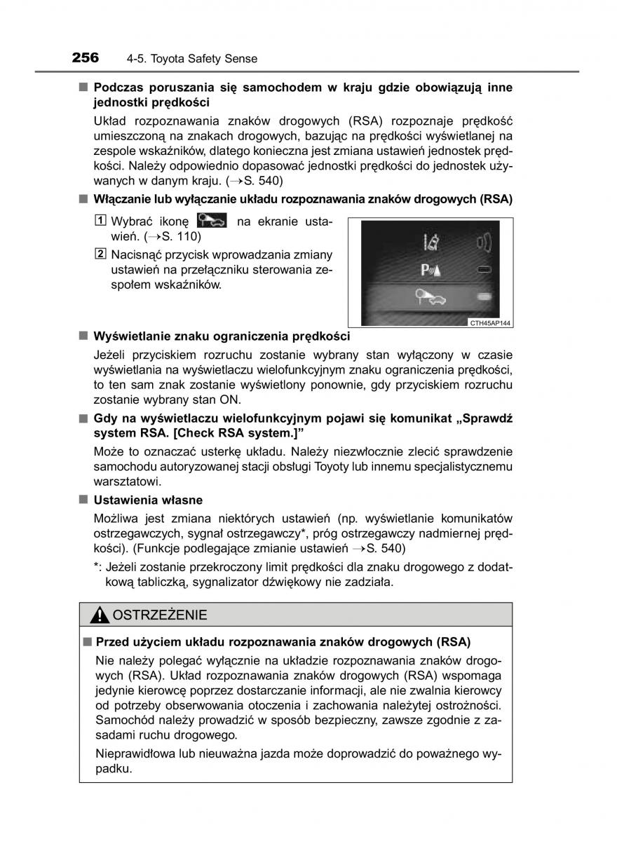 Toyota Auris Hybrid II 2 instrukcja obslugi / page 256