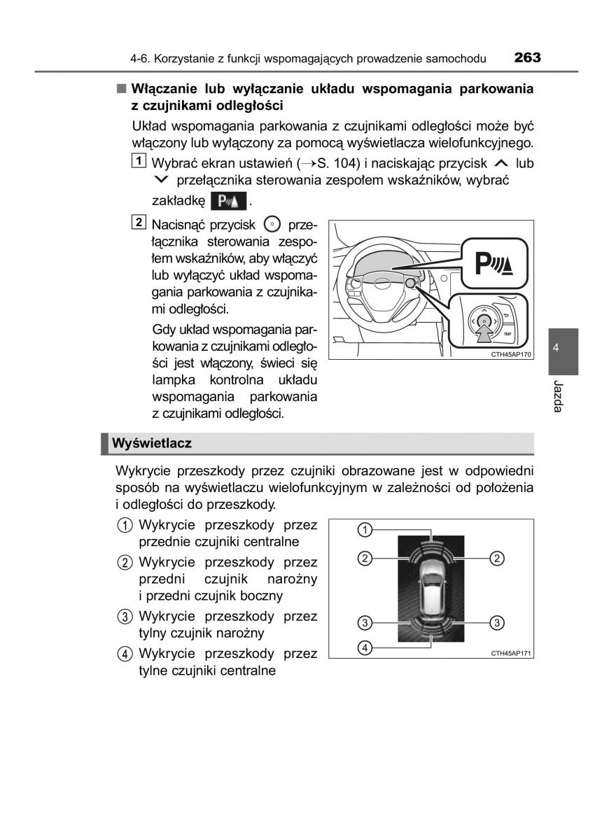 Toyota Auris Hybrid II 2 instrukcja obslugi / page 263