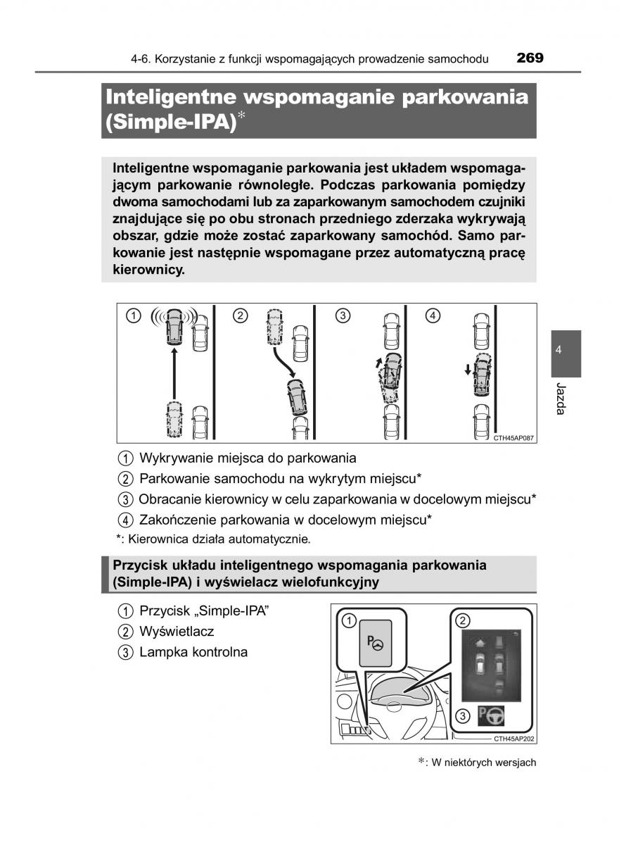 Toyota Auris Hybrid II 2 instrukcja obslugi / page 269