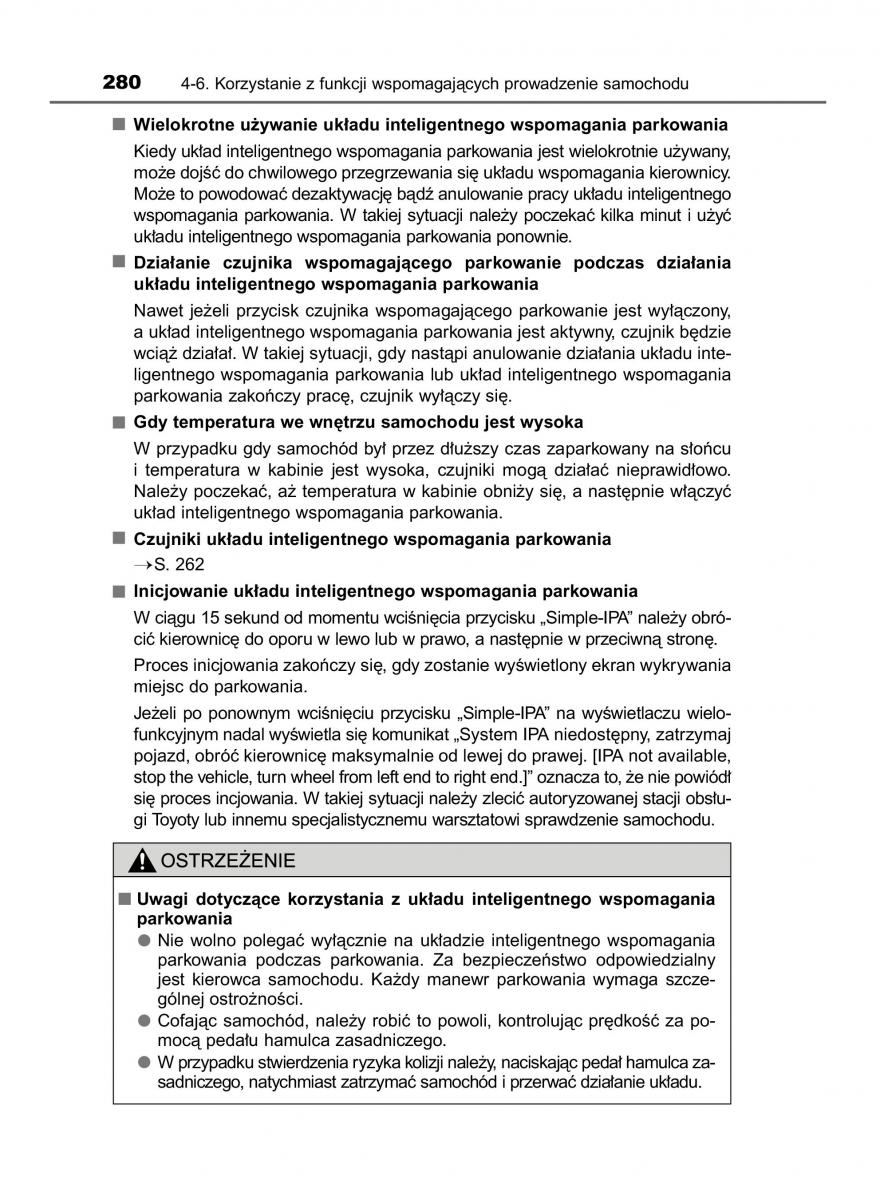 Toyota Auris Hybrid II 2 instrukcja obslugi / page 280