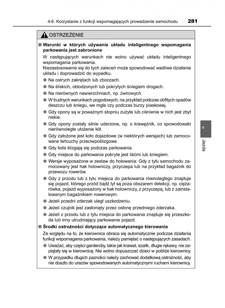 Toyota Auris Hybrid II 2 instrukcja obslugi / page 281