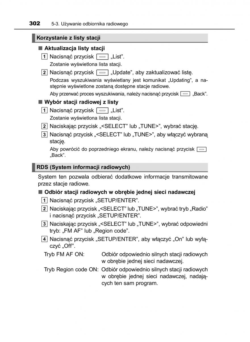 Toyota Auris Hybrid II 2 instrukcja obslugi / page 302