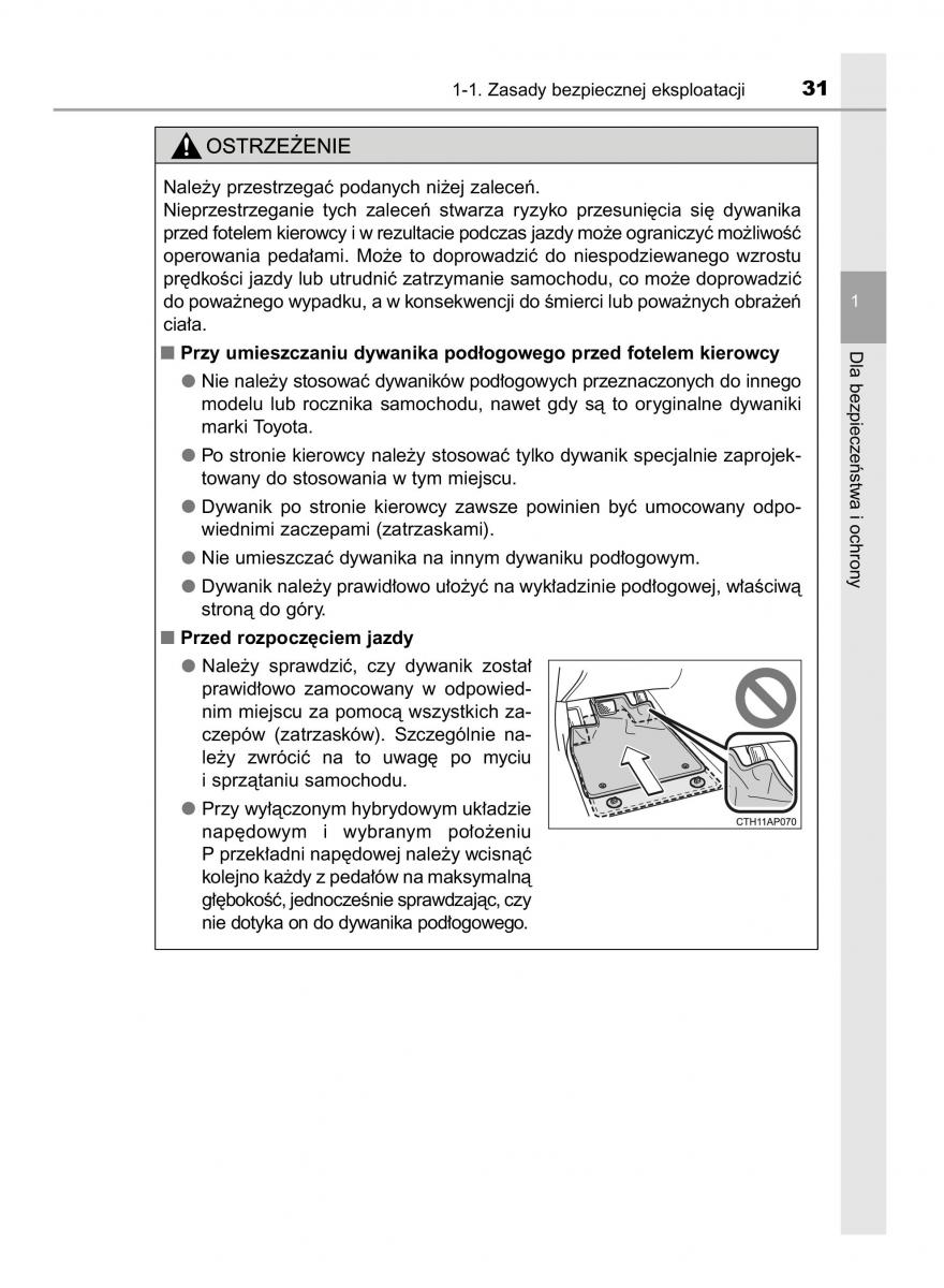 Toyota Auris Hybrid II 2 instrukcja obslugi / page 31