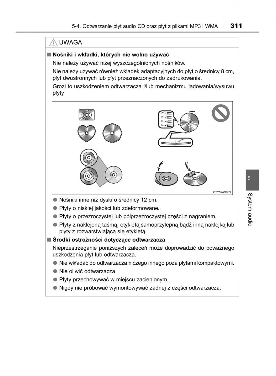 Toyota Auris Hybrid II 2 instrukcja obslugi / page 311