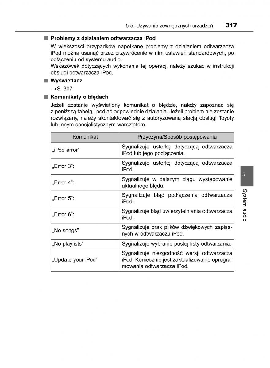 Toyota Auris Hybrid II 2 instrukcja obslugi / page 317