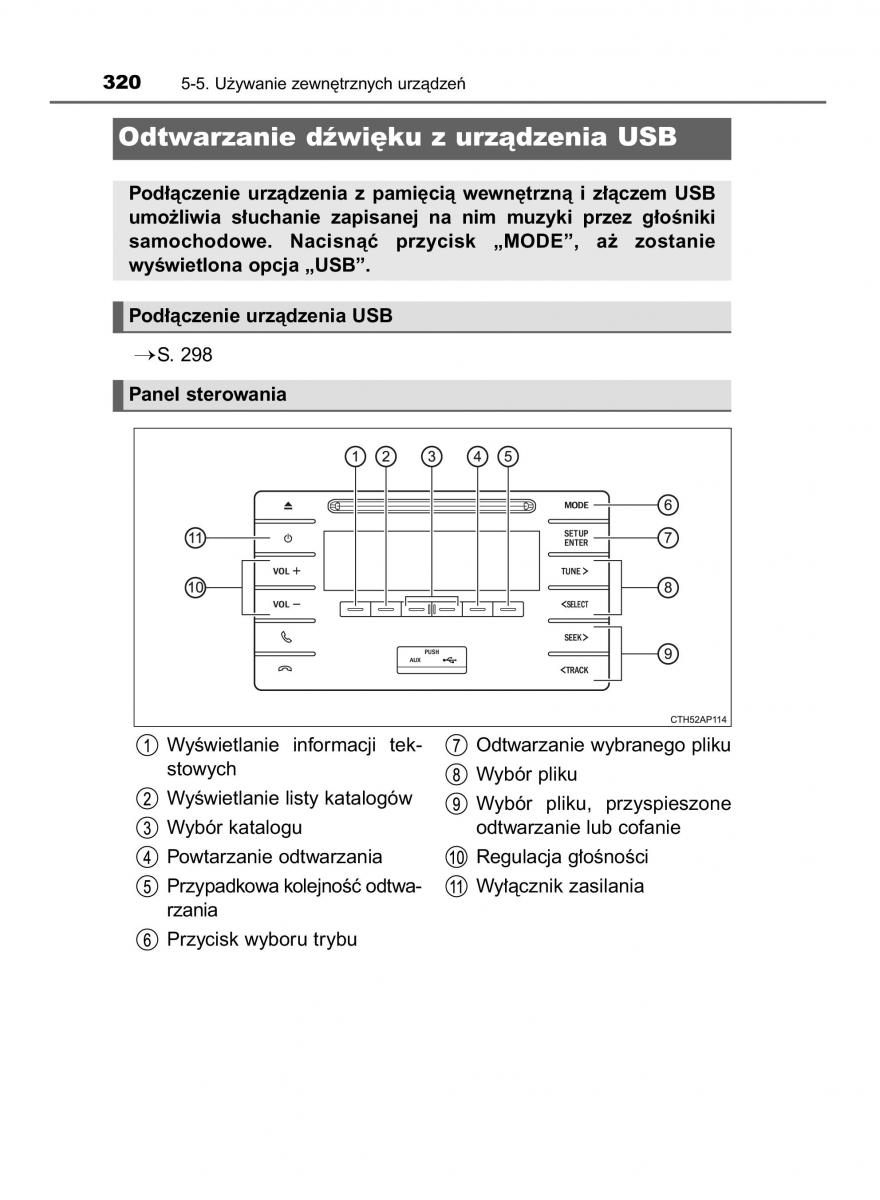 Toyota Auris Hybrid II 2 instrukcja obslugi / page 320