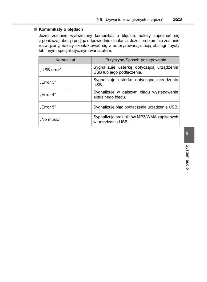 Toyota Auris Hybrid II 2 instrukcja obslugi / page 323