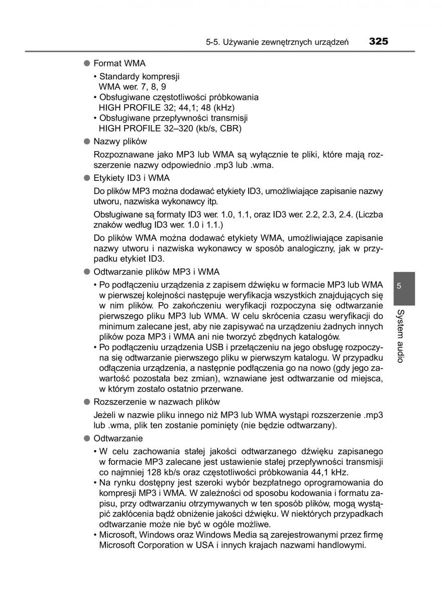 Toyota Auris Hybrid II 2 instrukcja obslugi / page 325