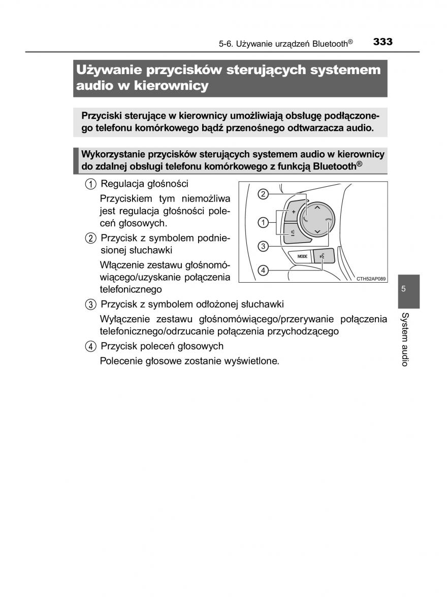 Toyota Auris Hybrid II 2 instrukcja obslugi / page 333