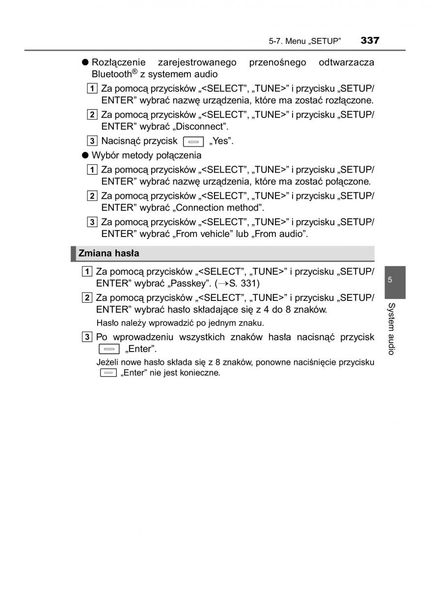 Toyota Auris Hybrid II 2 instrukcja obslugi / page 337