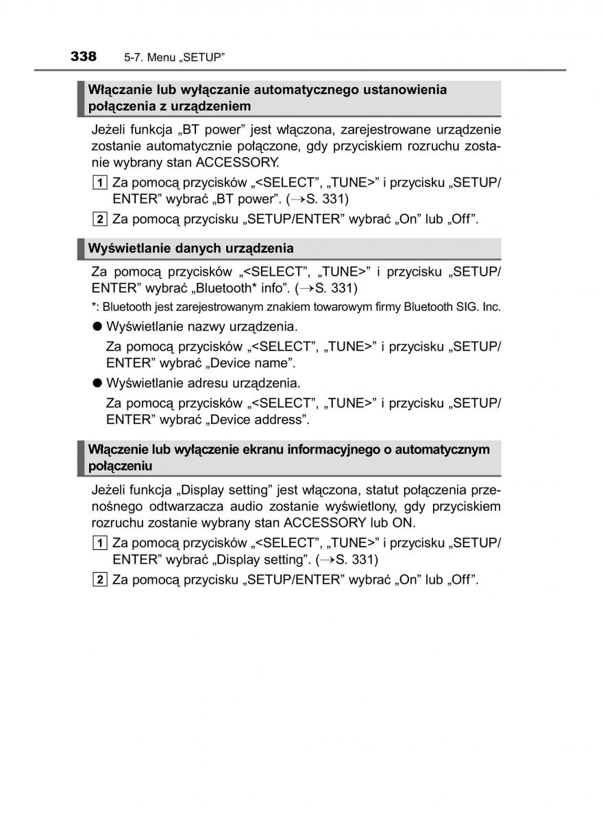 Toyota Auris Hybrid II 2 instrukcja obslugi / page 338