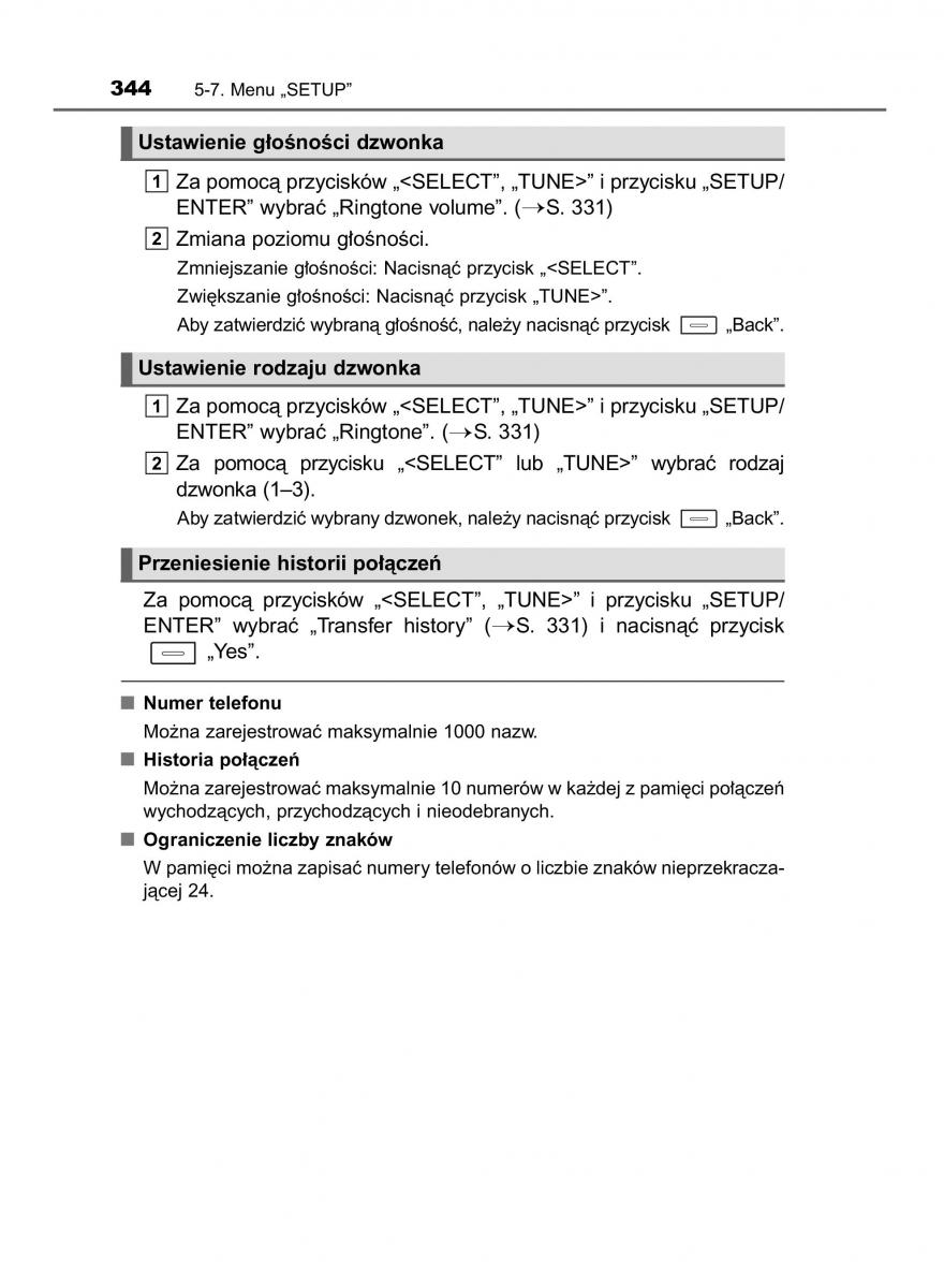 Toyota Auris Hybrid II 2 instrukcja obslugi / page 344