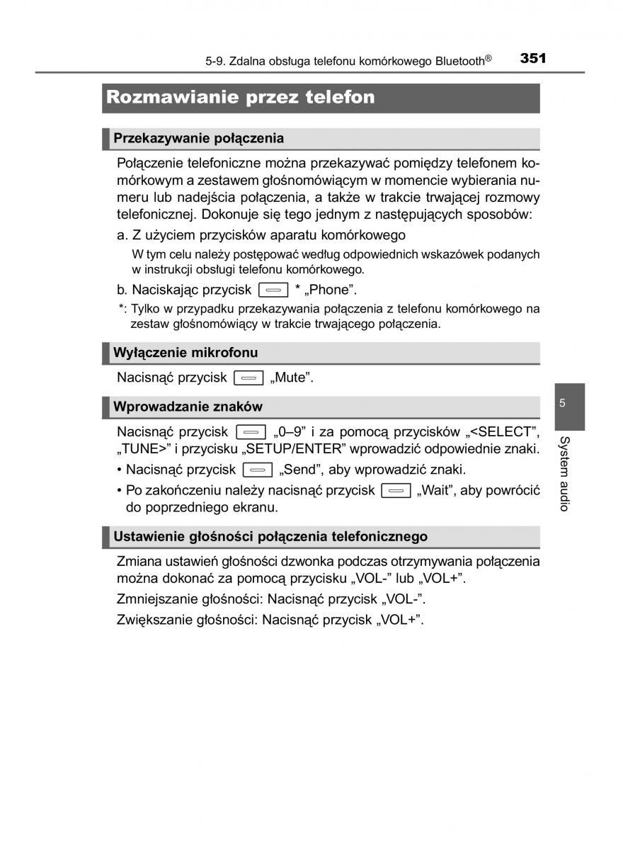 Toyota Auris Hybrid II 2 instrukcja obslugi / page 351