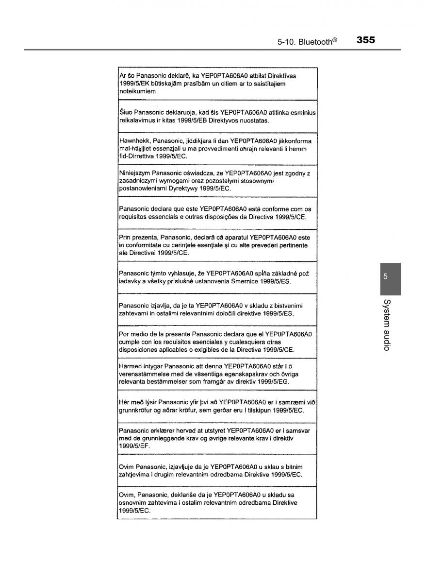 Toyota Auris Hybrid II 2 instrukcja obslugi / page 355