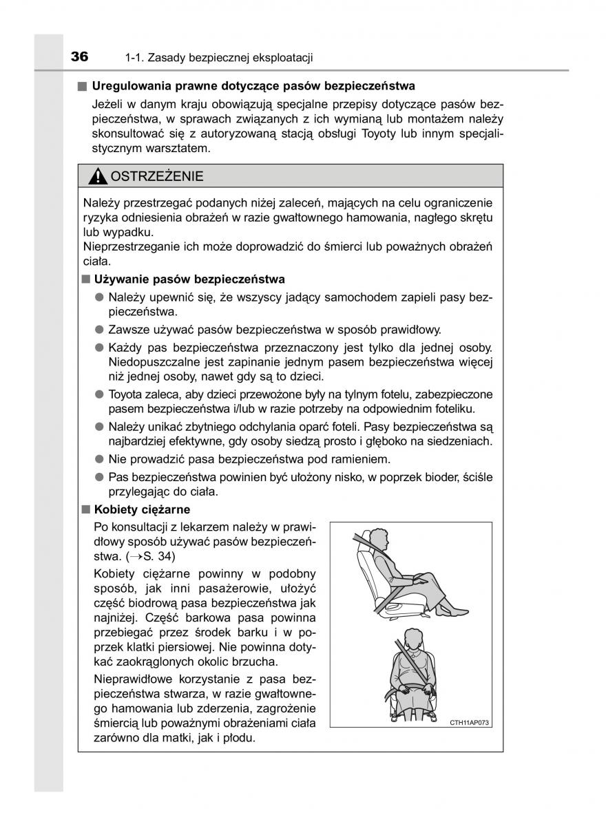 Toyota Auris Hybrid II 2 instrukcja obslugi / page 36