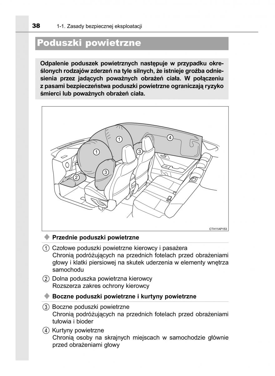 Toyota Auris Hybrid II 2 instrukcja obslugi / page 38