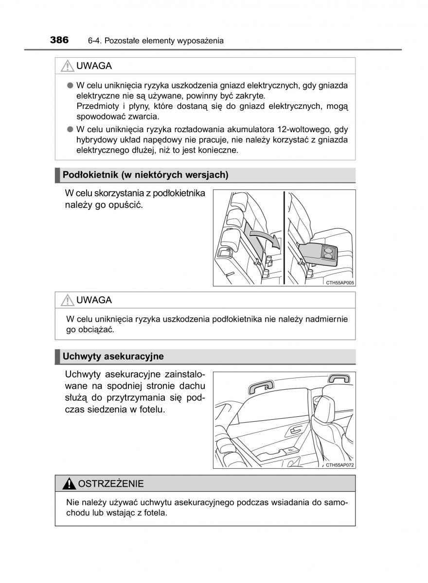 Toyota Auris Hybrid II 2 instrukcja obslugi / page 386