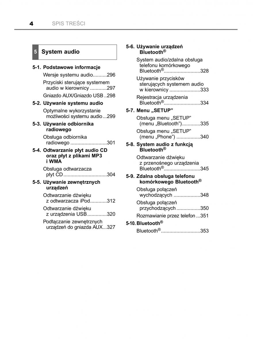 Toyota Auris Hybrid II 2 instrukcja obslugi / page 4