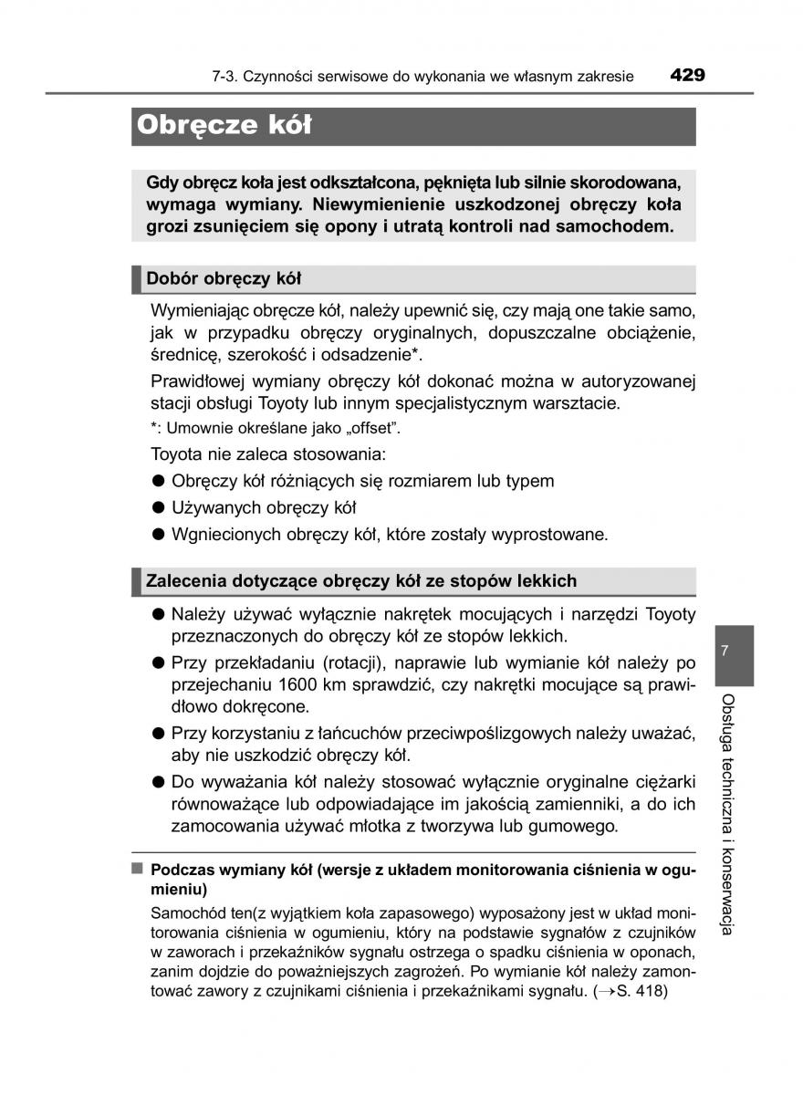 Toyota Auris Hybrid II 2 instrukcja obslugi / page 429