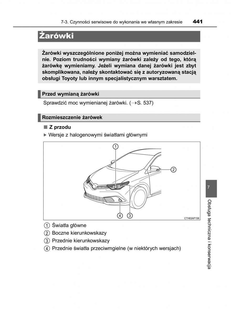 Toyota Auris Hybrid II 2 instrukcja obslugi / page 441