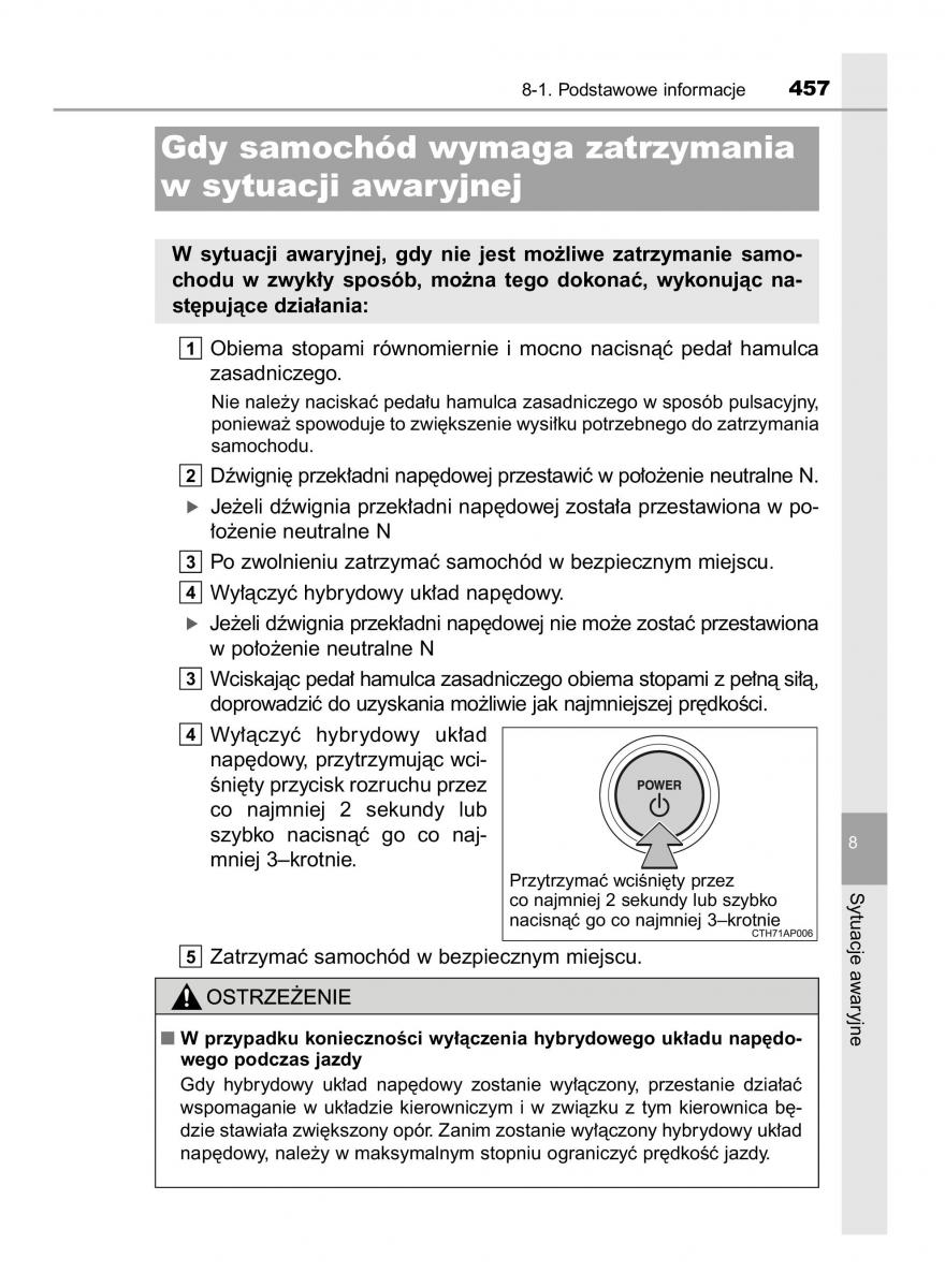 Toyota Auris Hybrid II 2 instrukcja obslugi / page 457