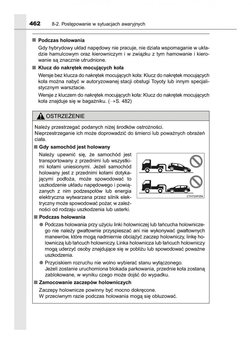 Toyota Auris Hybrid II 2 instrukcja obslugi / page 462