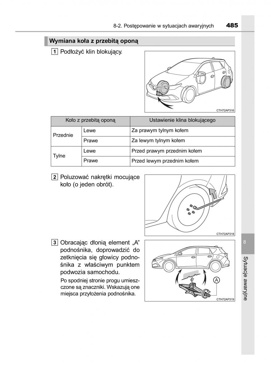 Toyota Auris Hybrid II 2 instrukcja obslugi / page 485