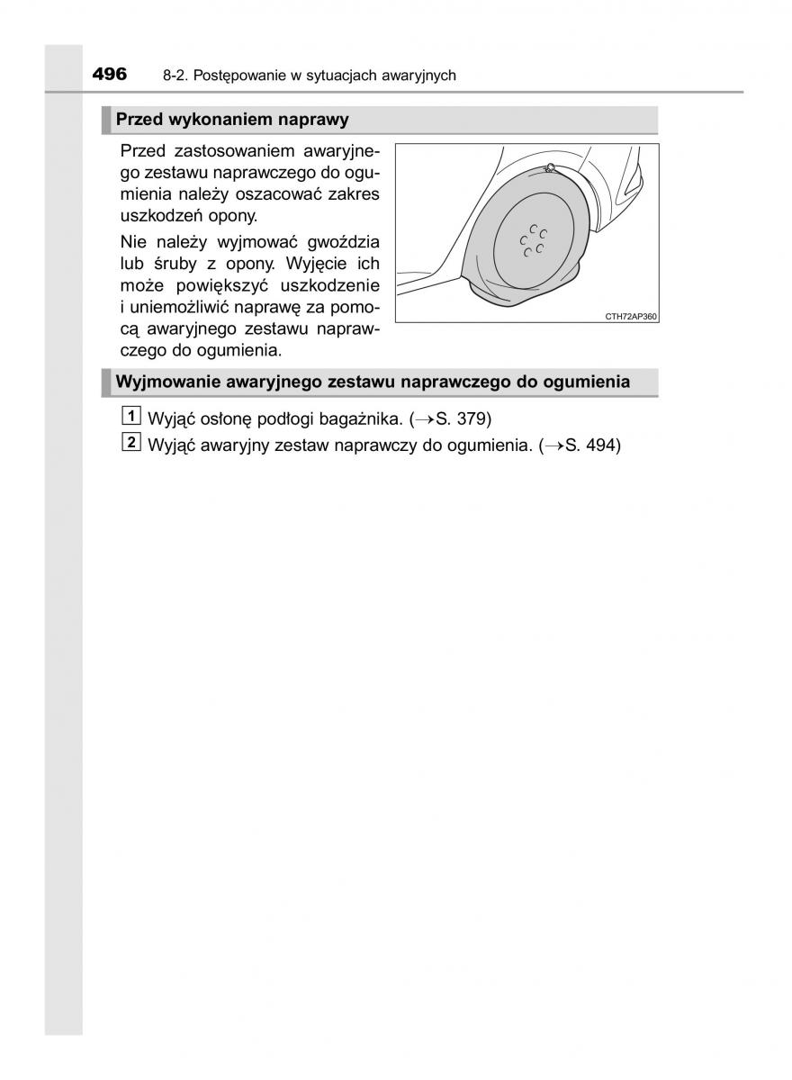 Toyota Auris Hybrid II 2 instrukcja obslugi / page 496