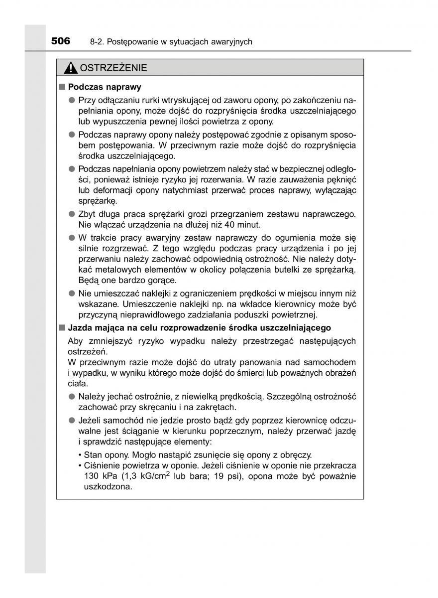 Toyota Auris Hybrid II 2 instrukcja obslugi / page 506