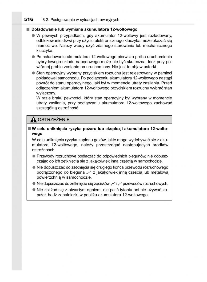 Toyota Auris Hybrid II 2 instrukcja obslugi / page 516